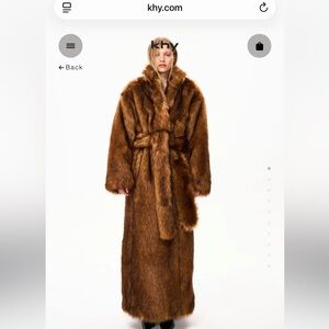 Luxurious Brown Faux Fur Coat